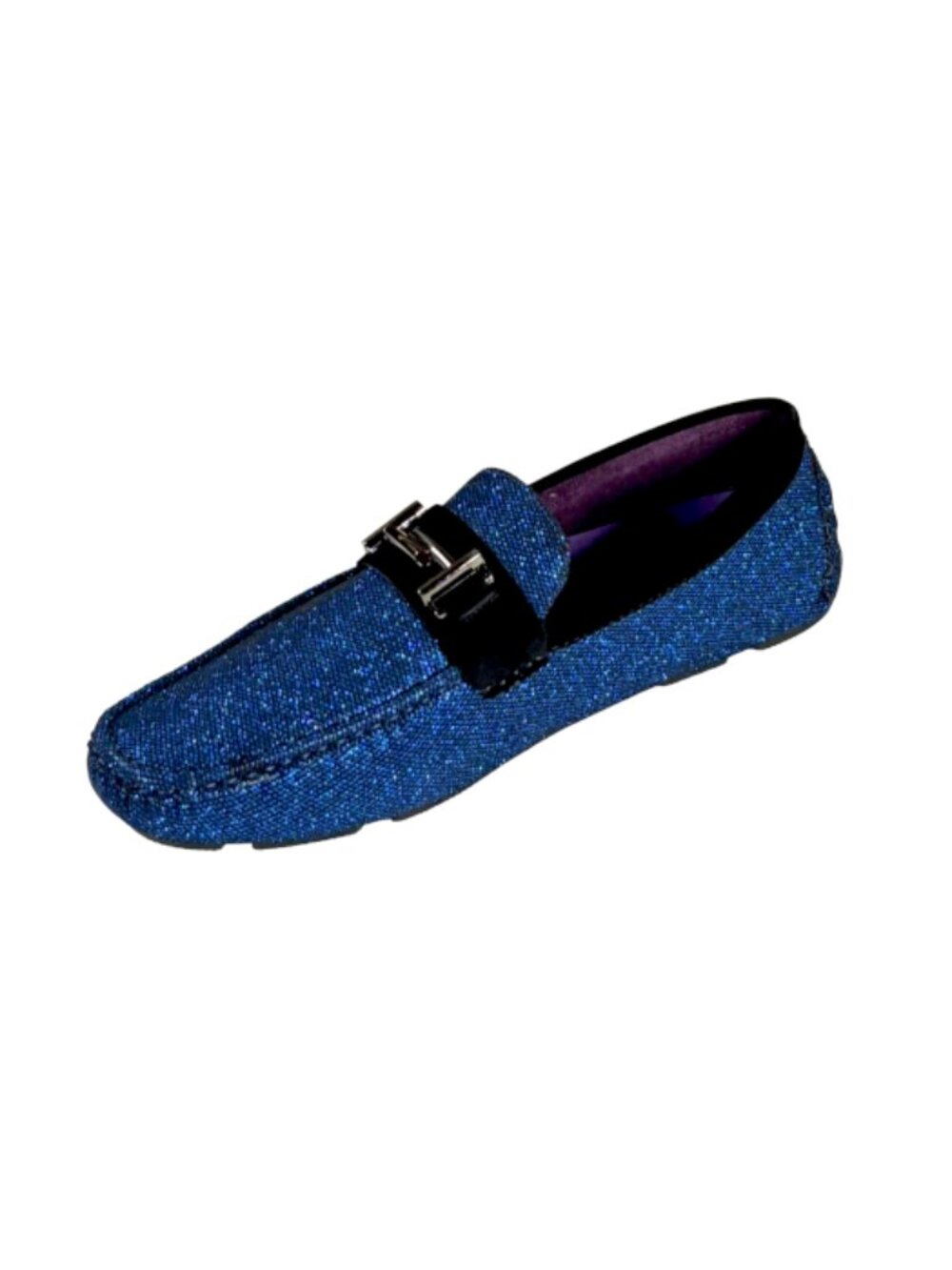 After Midnight 6766 Men's Blue Glitter Driving Mocs Slip On